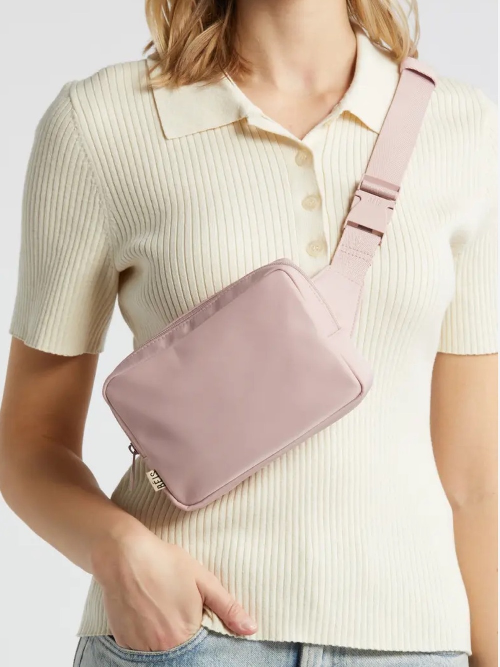 BEIS | Blush Pink Crossbody Belt Bag